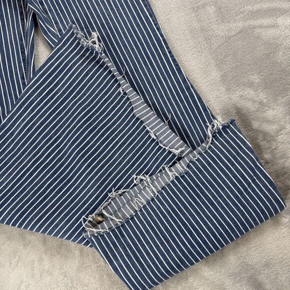 Judy Blue 5/27 Stripe Super Flare High Waist Ruby Ya Ya Shirley Jeans Boho - Picture 3 of 14